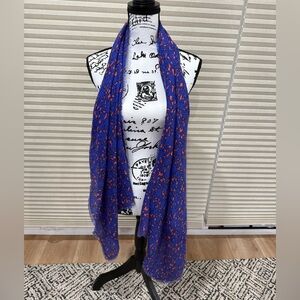 Blue and Orange Patterned Scarf